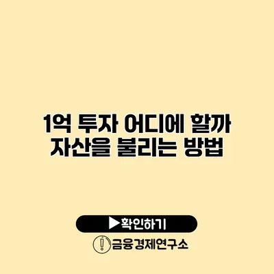1억 투자 어디에 할까? 자산을 불리는 방법