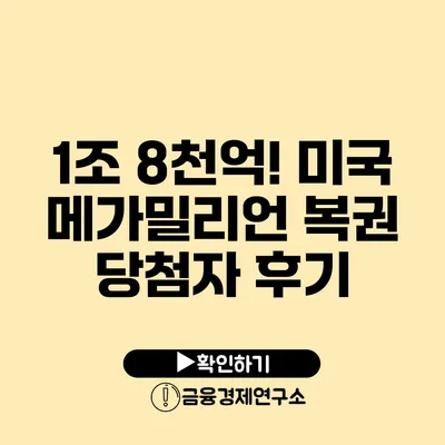 1조 8천억! 미국 메가밀리언 복권 당첨자 후기