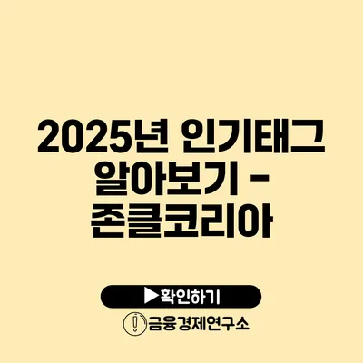 2025년 인기태그 알아보기 - 존클코리아