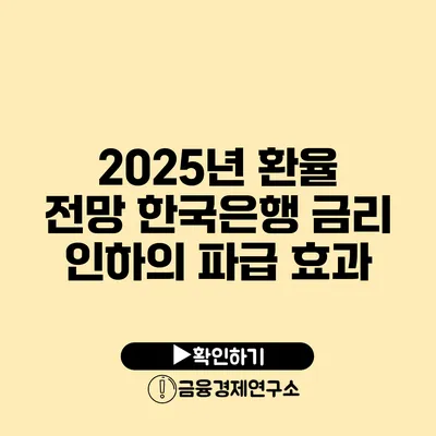 2025년 환율 전망 한국은행 금리 인하의 파급 효과