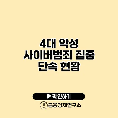 4대 악성 사이버범죄 집중 단속 현황