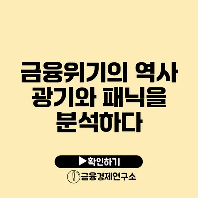 금융위기의 역사 광기와 패닉을 분석하다