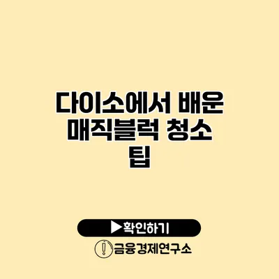 다이소에서 배운 매직블럭 청소 팁