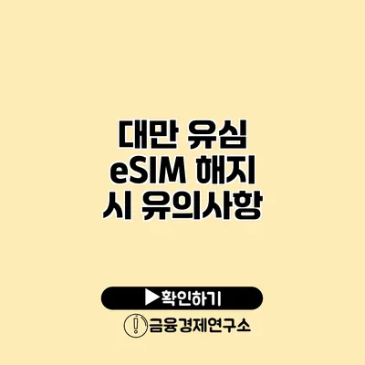 대만 유심 eSIM 해지 시 유의사항