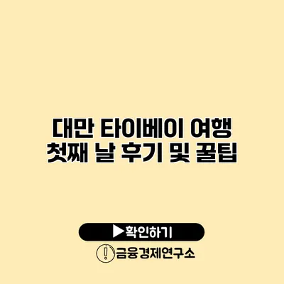 대만 타이베이 여행 첫째 날 후기 및 꿀팁