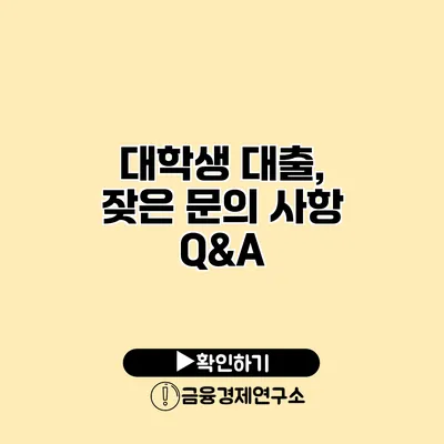 대학생 대출, 잦은 문의 사항 Q&A