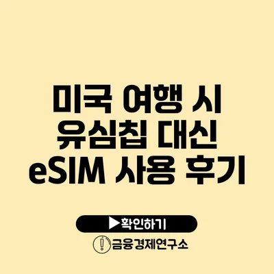 미국 여행 시 유심칩 대신 eSIM 사용 후기