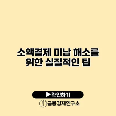 소액결제 미납 해소를 위한 실질적인 팁