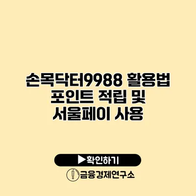 손목닥터9988 활용법 포인트 적립 및 서울페이 사용