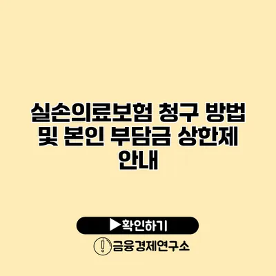 실손의료보험 청구 방법 및 본인 부담금 상한제 안내