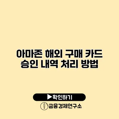 아마존 해외 구매 카드 승인 내역 처리 방법