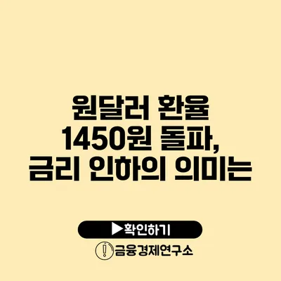 원달러 환율 1450원 돌파, 금리 인하의 의미는?