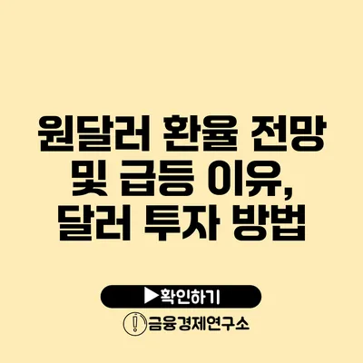 원달러 환율 전망 및 급등 이유, 달러 투자 방법