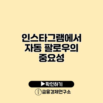 인스타그램에서 자동 팔로우의 중요성