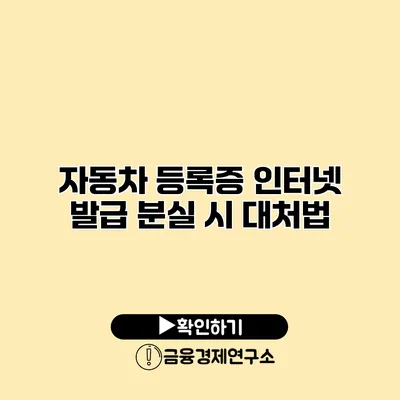 자동차 등록증 인터넷 발급 분실 시 대처법