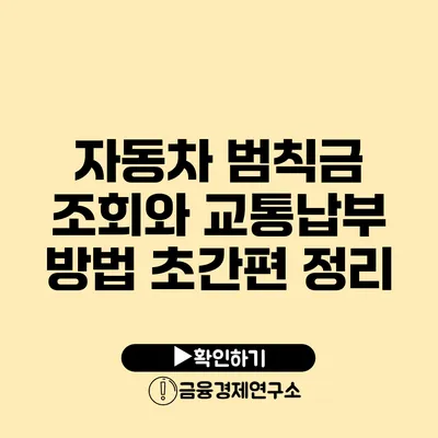 자동차 범칙금 조회와 교통납부 방법 초간편 정리