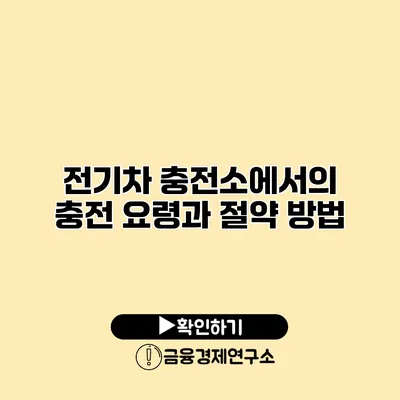 전기차 충전소에서의 충전 요령과 절약 방법