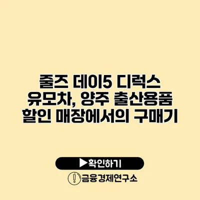 줄즈 데이5 디럭스 유모차, 양주 출산용품 할인 매장에서의 구매기