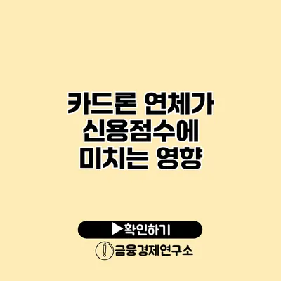 카드론 연체가 신용점수에 미치는 영향