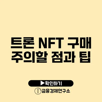 트론 NFT 구매 주의할 점과 팁