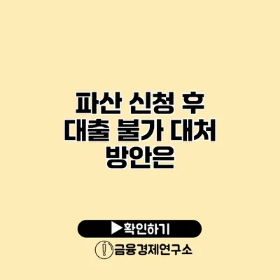 파산 신청 후 대출 불가? 대처 방안은?