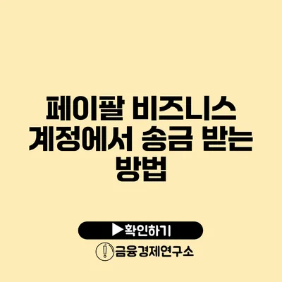 페이팔 비즈니스 계정에서 송금 받는 방법