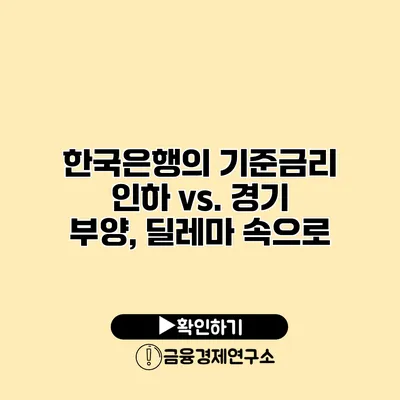 한국은행의 기준금리 인하 vs. 경기 부양, 딜레마 속으로