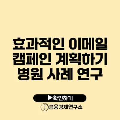 효과적인 이메일 캠페인 계획하기 병원 사례 연구