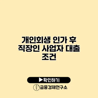 개인회생 인가 후 직장인 사업자 대출 조건