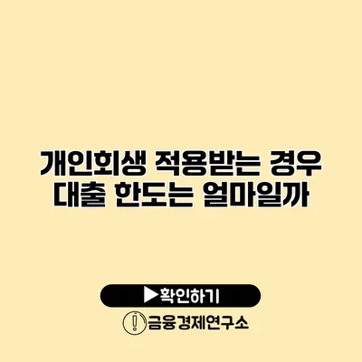 개인회생 적용받는 경우 대출 한도는 얼마일까?