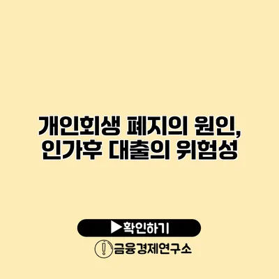 개인회생 폐지의 원인, 인가후 대출의 위험성