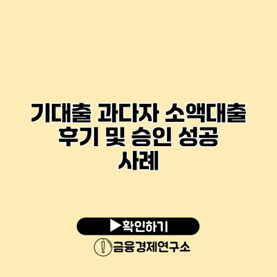 기대출 과다자 소액대출 후기 및 승인 성공 사례