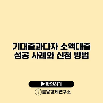 기대출과다자 소액대출 성공 사례와 신청 방법