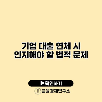 기업 대출 연체 시 인지해야 할 법적 문제