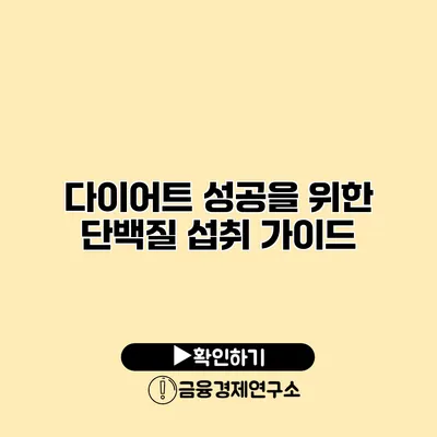 다이어트 성공을 위한 단백질 섭취 가이드