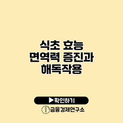 식초 효능 면역력 증진과 해독작용