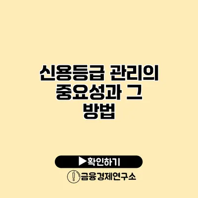 신용등급 관리의 중요성과 그 방법