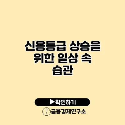 신용등급 상승을 위한 일상 속 습관