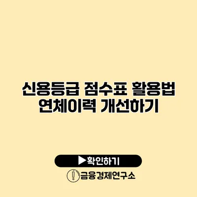 신용등급 점수표 활용법 연체이력 개선하기