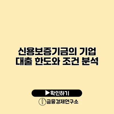 신용보증기금의 기업 대출 한도와 조건 분석