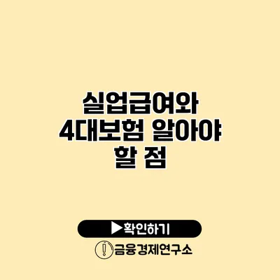 실업급여와 4대보험 알아야 할 점