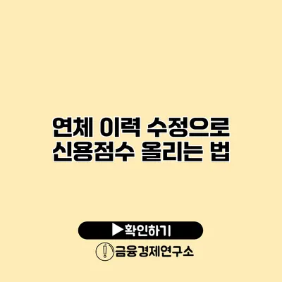 연체 이력 수정으로 신용점수 올리는 법