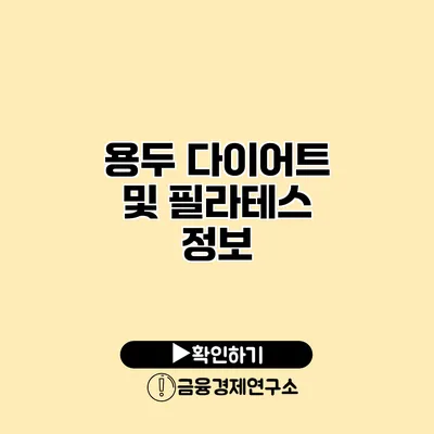 용두 다이어트 및 필라테스 정보