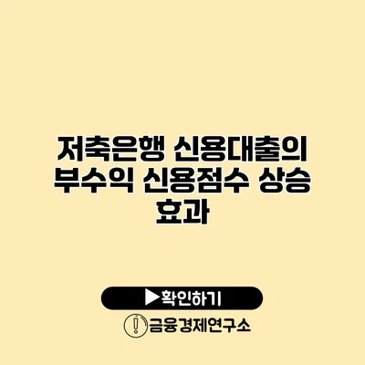 저축은행 신용대출의 부수익 신용점수 상승 효과