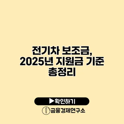전기차 보조금, 2025년 지원금 기준 총정리