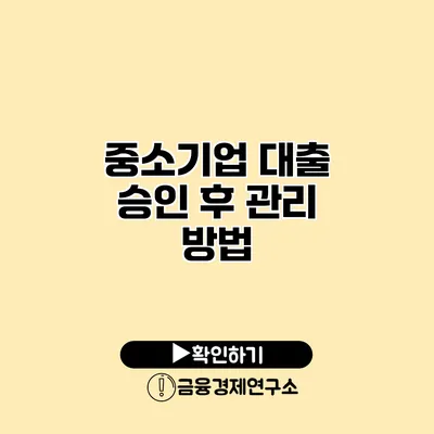 중소기업 대출 승인 후 관리 방법