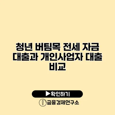 청년 버팀목 전세 자금 대출과 개인사업자 대출 비교