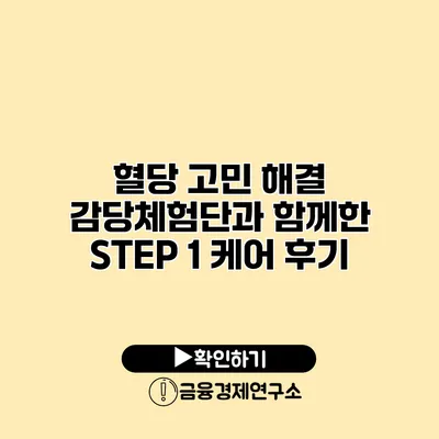 혈당 고민 해결 감당체험단과 함께한 STEP 1 케어 후기