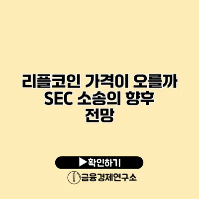 리플코인 가격이 오를까? SEC 소송의 향후 전망