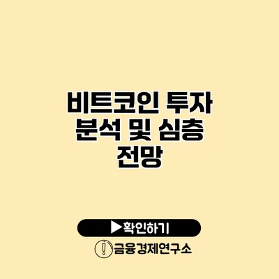 비트코인 투자 분석 및 심층 전망